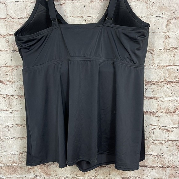NWT Swimsuits for All Plus Size 46G Black Tankini Top Only - Picture 6 of 11